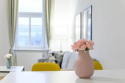 Ein Sitzbereich in der Unterkunft Beautiful apartment in Vienna's Heart 1c