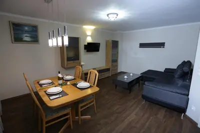 Ein Sitzbereich in der Unterkunft Vienna Business Apartment