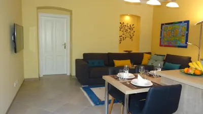 Ein Sitzbereich in der Unterkunft Sonnberg Design Apartments