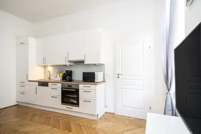 Küche/Küchenzeile in der Unterkunft Raimond Apartment Ottakring Top 22