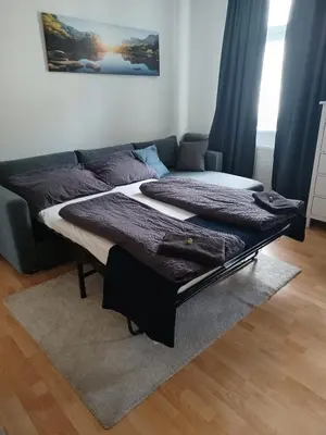 Ein Bett oder Betten in einem Zimmer der Unterkunft Cozy 2 ROOM APARTMENT - Enjoy autumn in Vienna