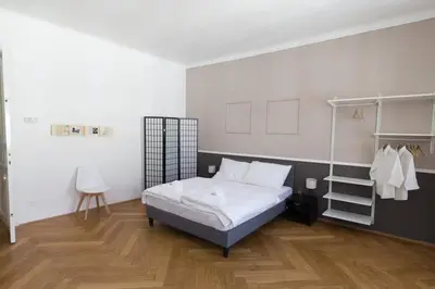 Ein Bett oder Betten in einem Zimmer der Unterkunft josef's home I Kaiserzeit Residence I 02
