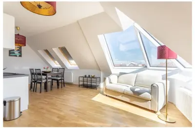 Ein Sitzbereich in der Unterkunft Das Highline Penthouse l LF45