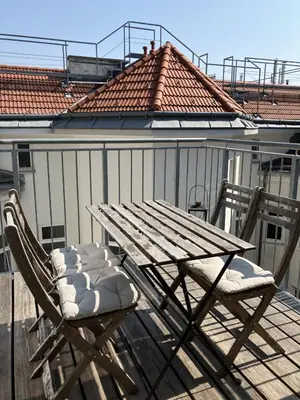 Ein Balkon oder eine Terrasse in der Unterkunft Design Loft mit Parkplatz nahe Schoenbrunn und U6
