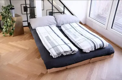 Ein Bett oder Betten in einem Zimmer der Unterkunft Design Loft mit Parkplatz nahe Schoenbrunn und U6
