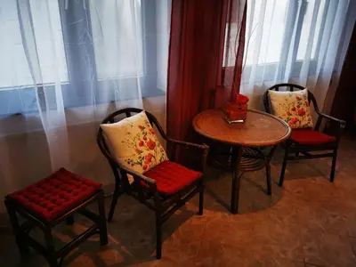 Ein Sitzbereich in der Unterkunft Ferienhaus Sonja