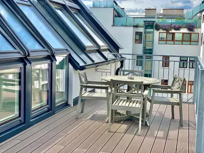 Ein Balkon oder eine Terrasse in der Unterkunft Steiner Residences Vienna Nestroyplatz