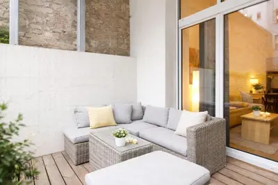 Ein Sitzbereich in der Unterkunft LOVELY HOME private TERRACE