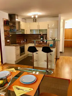Küche/Küchenzeile in der Unterkunft Luxurious city apartment incl garage and terrace