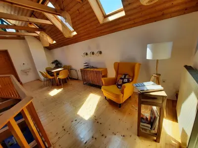 Ein Sitzbereich in der Unterkunft Weissenbacherhof