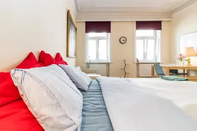 Ein Bett oder Betten in einem Zimmer der Unterkunft Beautiful Viennese apartment