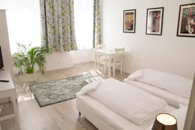 Ein Sitzbereich in der Unterkunft Vienna4you App 15 you are welcome