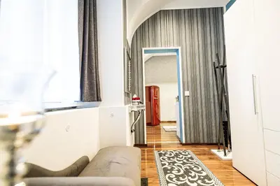 Ein Sitzbereich in der Unterkunft Verliebt in Wien - SP Apartments