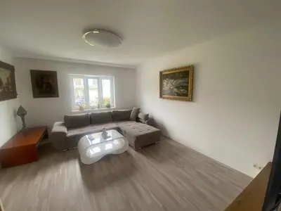 Ein Sitzbereich in der Unterkunft Einfamillienhaus