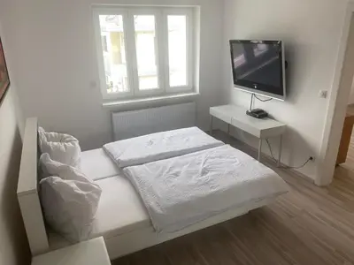 Ein Bett oder Betten in einem Zimmer der Unterkunft Einfamillienhaus