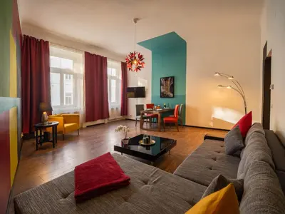 Ein Sitzbereich in der Unterkunft Highlight Apartment Schönbrunn