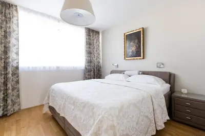 Ein Bett oder Betten in einem Zimmer der Unterkunft Großes Penthouse #12 mit Terrasse und Aussicht