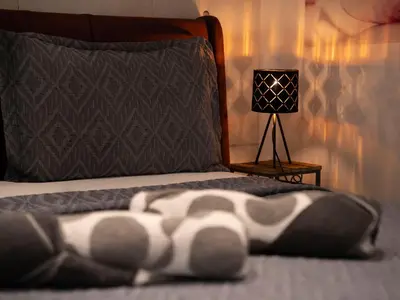 Ein Bett oder Betten in einem Zimmer der Unterkunft Bright Apartment Mariahilf
