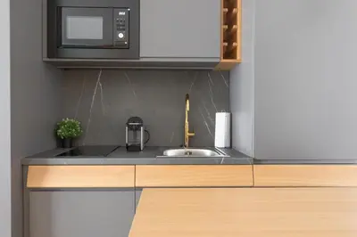Küche/Küchenzeile in der Unterkunft Zeus Design Apartments Prater