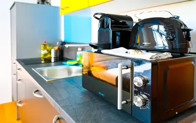 Küche/Küchenzeile in der Unterkunft Backpacker Apartment Schönbrunn