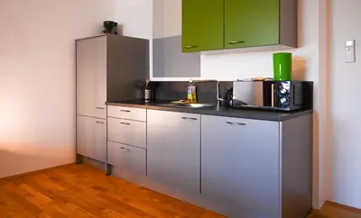 Küche/Küchenzeile in der Unterkunft Backpacker Apartment Naschmarkt