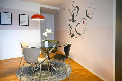 Ein Sitzbereich in der Unterkunft Modern Suite Schönbrunn