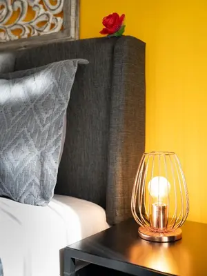 Ein Bett oder Betten in einem Zimmer der Unterkunft Stylish Apartment for 6 near Vienna International Centre Metro U1