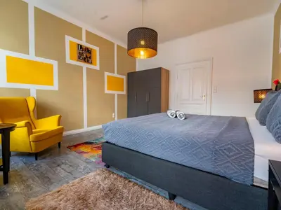 Ein Bett oder Betten in einem Zimmer der Unterkunft Stylish Apartment for 6 near Vienna International Centre Metro U1