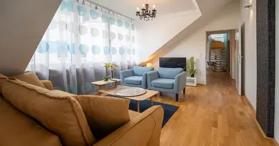 Ein Sitzbereich in der Unterkunft Royal Residence Leopoldstadt