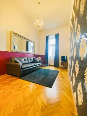 Ein Sitzbereich in der Unterkunft Hideaway Apartment Augarten