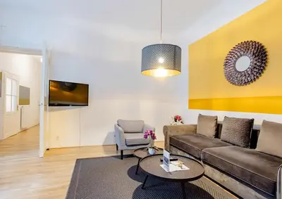 Ein Sitzbereich in der Unterkunft Exclusive Apartment City Center