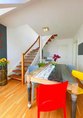 Grundriss der Unterkunft Rooftop Apartment for 6, Air Conditioning, Rooftop Terrace, Metro U3