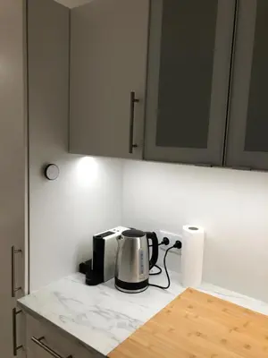 Küche/Küchenzeile in der Unterkunft Neubau Wohnung Stadlau