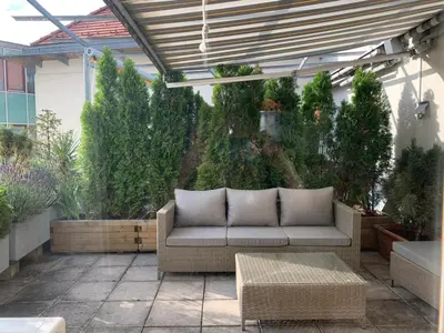 Ein Sitzbereich in der Unterkunft Amadeus Apartment