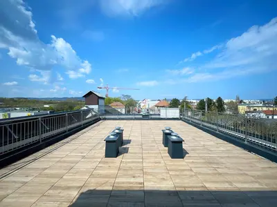 Ein Balkon oder eine Terrasse in der Unterkunft Pension Voesendorf