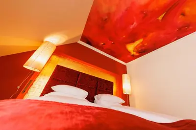 Ein Bett oder Betten in einem Zimmer der Unterkunft Der Wilhelmshof
