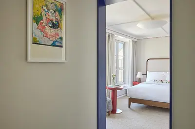 Ein Bett oder Betten in einem Zimmer der Unterkunft Miiro Spittelberg NEW OPENING