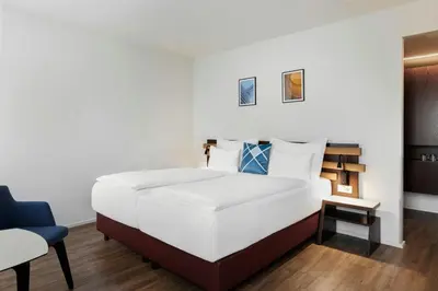 Ein Bett oder Betten in einem Zimmer der Unterkunft Four Points Flex by Sheraton Vienna Hauptbahnhof