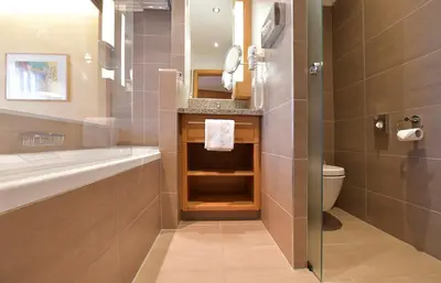 Ein Badezimmer in der Unterkunft Seehotel Rust