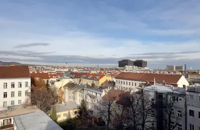 Ein allgemeiner Blick auf Wien oder ein Stadtblick von des Hotels aus