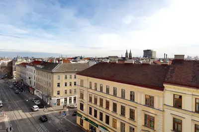 Ein allgemeiner Blick auf Wien oder ein Stadtblick von des Hotels aus