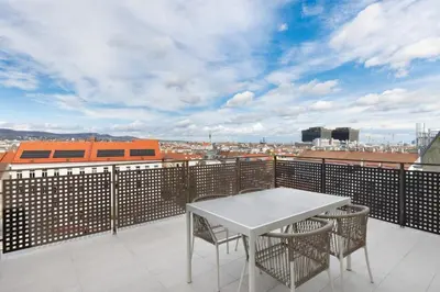 Ein Balkon oder eine Terrasse in der Unterkunft Exe Vienna