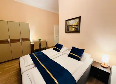 Ein Bett oder Betten in einem Zimmer der Unterkunft Pension Liechtenstein