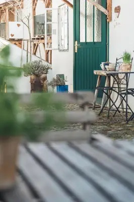 Ein Patio oder anderer Außenbereich in der Unterkunft Weinwirtshaus Wlaschits