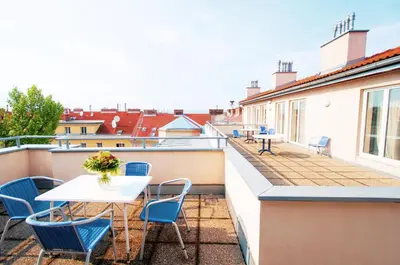 Ein Balkon oder eine Terrasse in der Unterkunft Hotel Allegro Wien