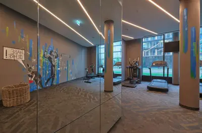 Das Fitnesscenter und/oder die Fitnesseinrichtungen in der Unterkunft Adina Apartment Hotel Vienna Belvedere