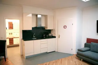 Küche/Küchenzeile in der Unterkunft La Scala Apartments