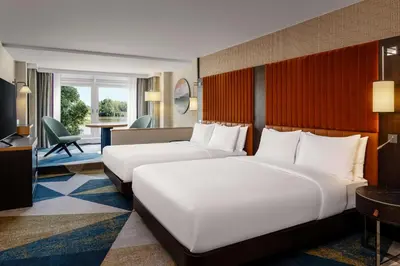 Ein Bett oder Betten in einem Zimmer der Unterkunft Hilton Vienna Waterfront