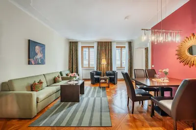Ein Sitzbereich in der Unterkunft Serviced Apartments Josefstadt City