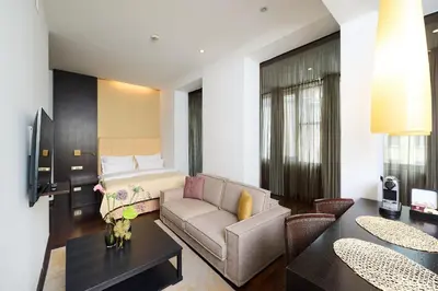Ein Sitzbereich in der Unterkunft MyPlace Premium Apartments